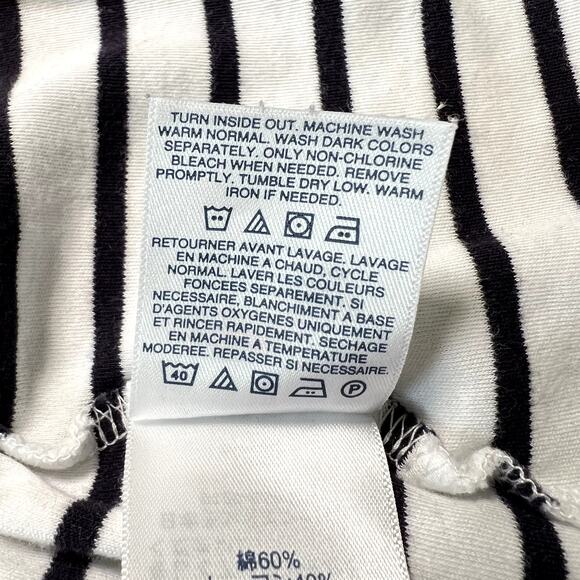 LANDS END‎ White Navy Breton Stripe Short Sleeve T-Shirt Womens 2X Beachy - Picture 6 of 6